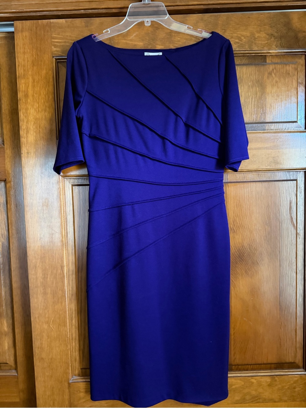 Maggy London Deep Purple Pleated Midi Dress - Picture 3 of 3